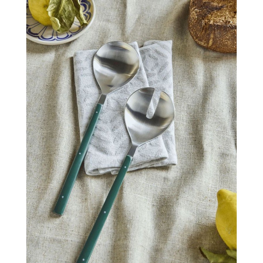 House Doctor Lata Salatbestik 2 Dele, M�rkegr�n/S�lvfinish