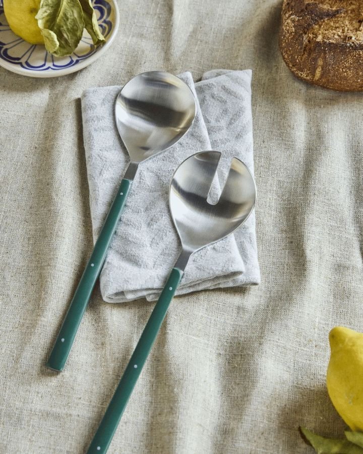 House Doctor Lata Salatbestik 2 Dele, M�rkegr�n/S�lvfinish