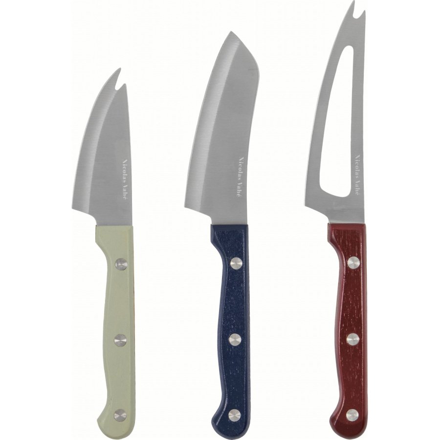 Nicolas Vah&eacute; K&auml;semesser 3er Set, Wei&szlig;/Rot/Blau