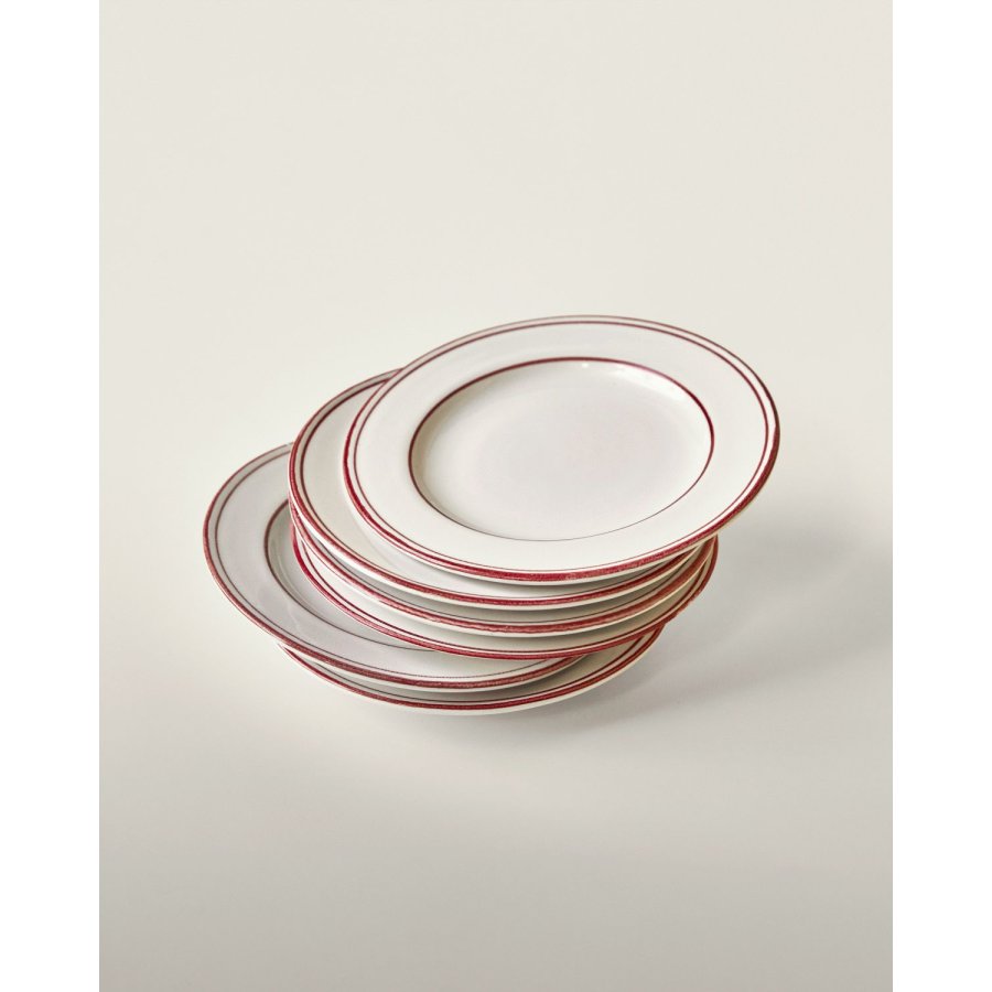 Nicolas Vah&eacute; Bistro Tallerken 2 stk. 21 cm, R�d/Hvid