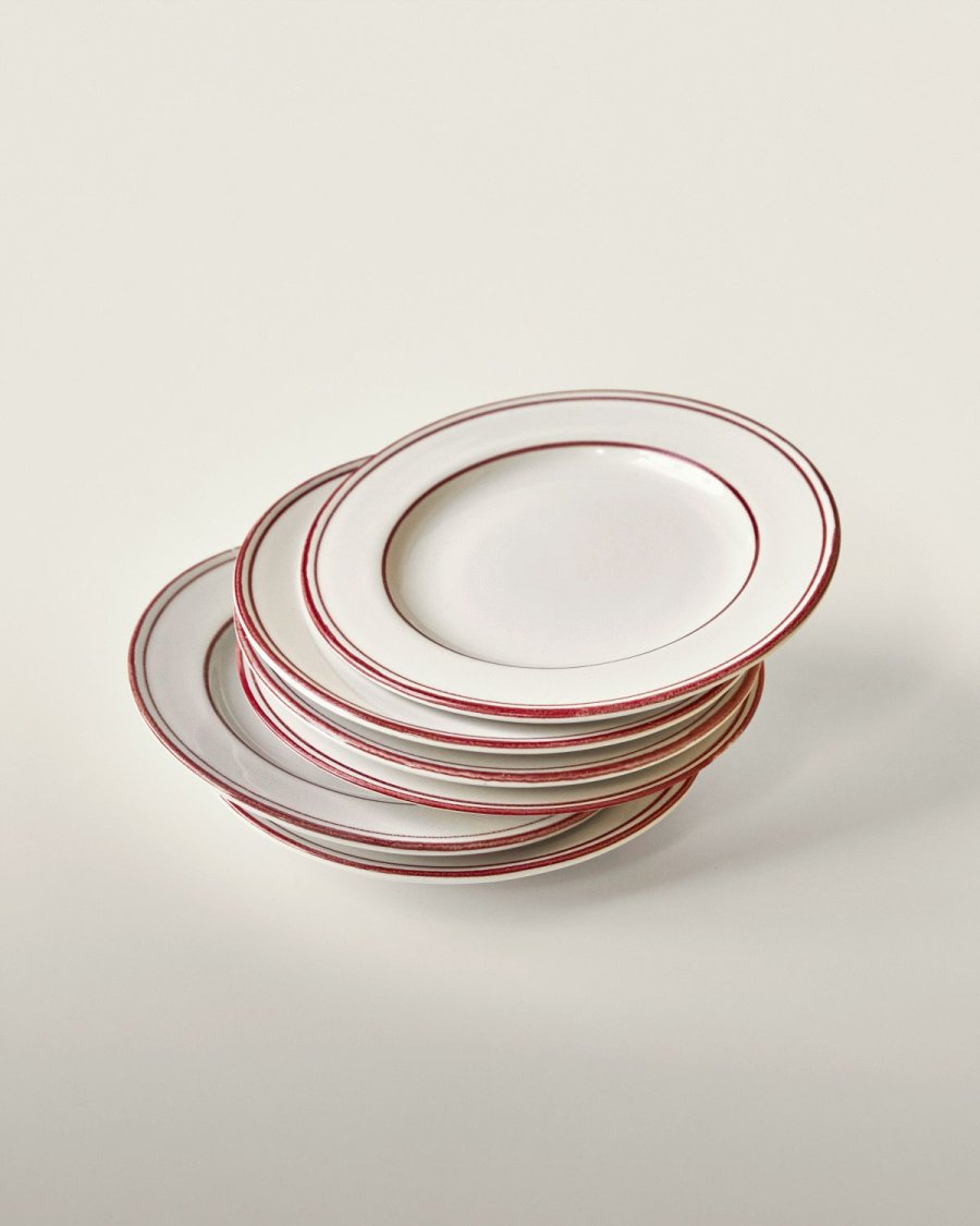 Nicolas Vah&eacute; Bistro Tallerken 2 stk. 21 cm, R�d/Hvid