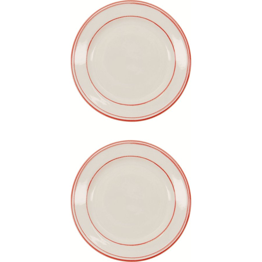 Nicolas Vah&eacute; Bistro Tallerken 2 stk. 21 cm, R�d/Hvid