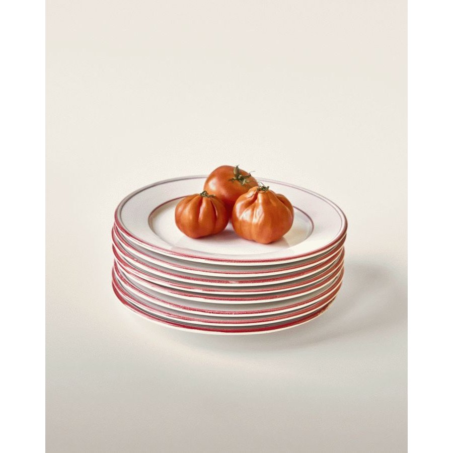 Nicolas Vah&eacute; Bistro Tallerken 2 stk. 27 cm, R�d/Hvid