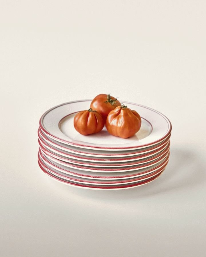 Nicolas Vah&eacute; Bistro Tallerken 2 stk. 27 cm, R�d/Hvid