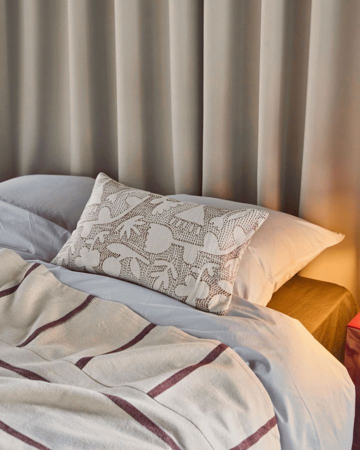 House Doctor Sari Pudebetr�k 30x50 cm, R�hvid/Brun