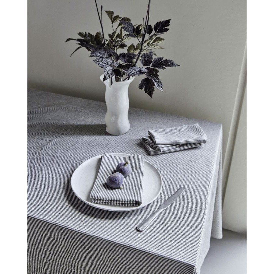 House Doctor Block Stofservietter 4 stk. 40x40 cm, Sand/Sort