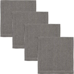 House Doctor Block Stofservietter 4 stk. 40x40 cm, Sand/Sort