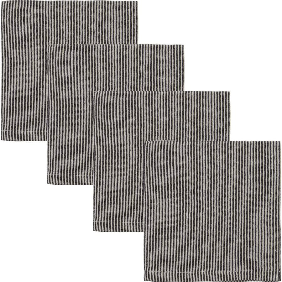 House Doctor Block Stofservietter 4 stk. 40x40 cm, Sand/Sort