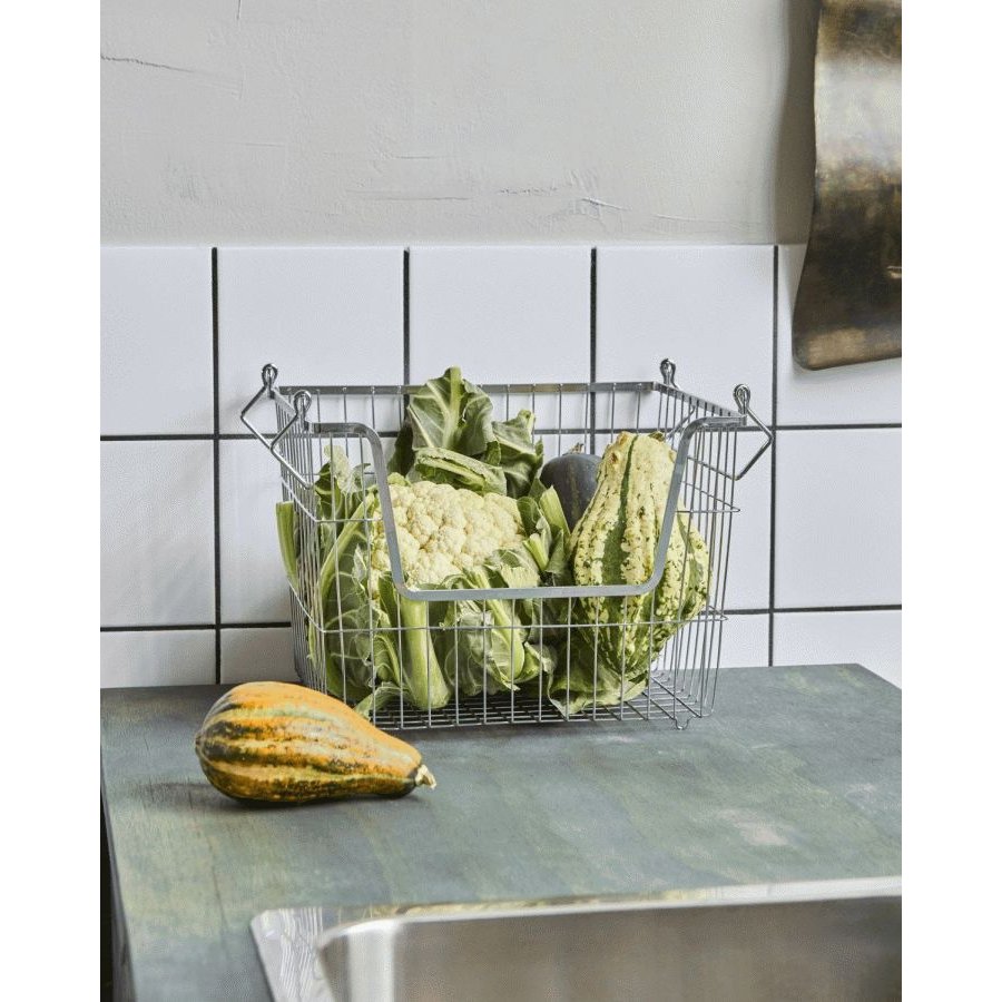 House Doctor Taw Opbevaringskurv 20,3x26,7 cm, Krom