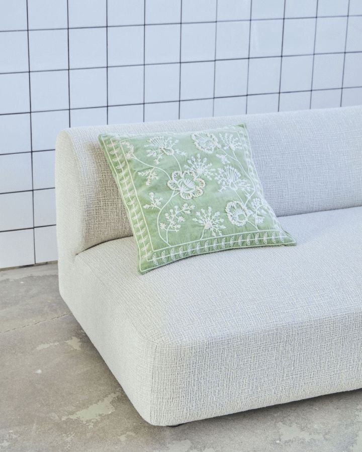 House Doctor Mano Pudebetr�k 50x50 cm, Mintgr�n/Sand