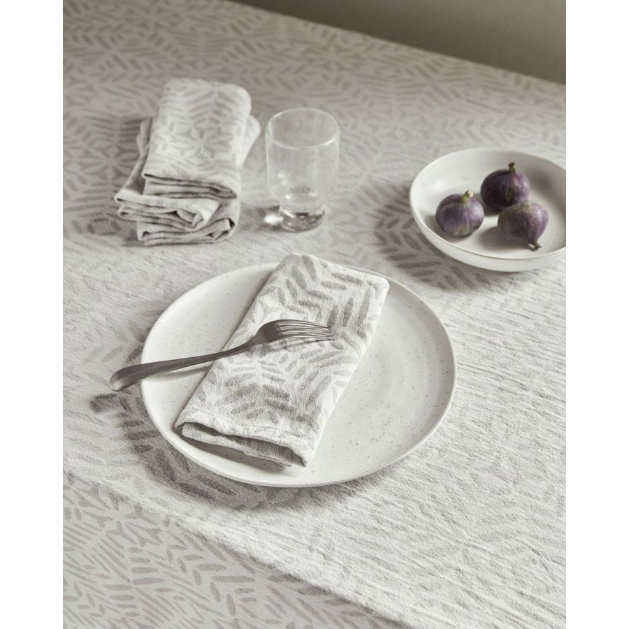 House Doctor Clip Stofservietter 4 stk. 40x40 cm, Hvid/Gr�