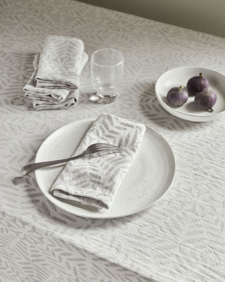 House Doctor Clip Stofservietter 4 stk. 40x40 cm, Hvid/Gr�