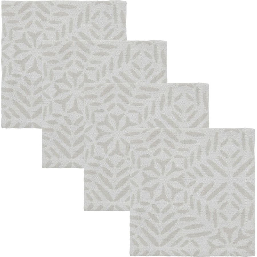 House Doctor Clip Stofservietter 4 stk. 40x40 cm, Hvid/Gr�