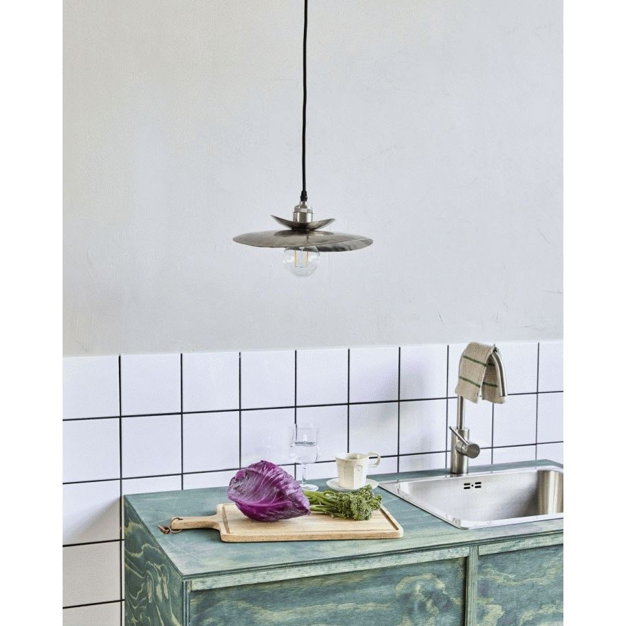 House Doctor Hatt Lampesk�rm 30x28 cm, B�rstet S�lv