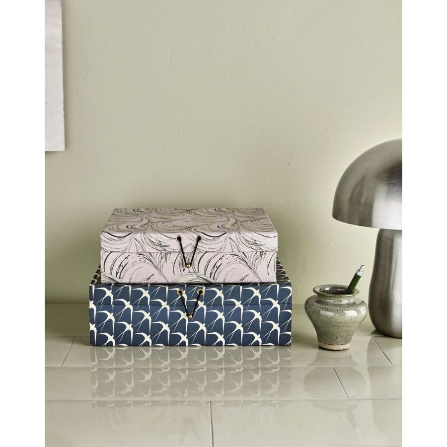 House Doctor Keep Opbevaringsbokse 2 stk, Lyser�d/M�rkebl�