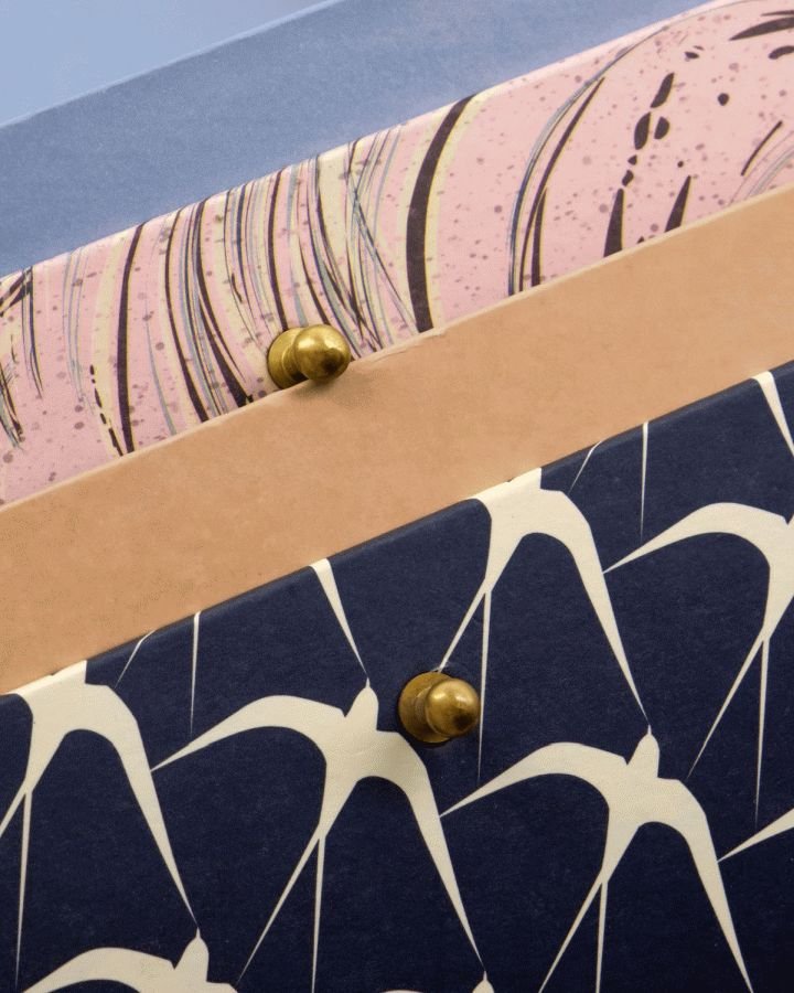 House Doctor Keep Opbevaringsbokse 2 stk, Lyser�d/M�rkebl�