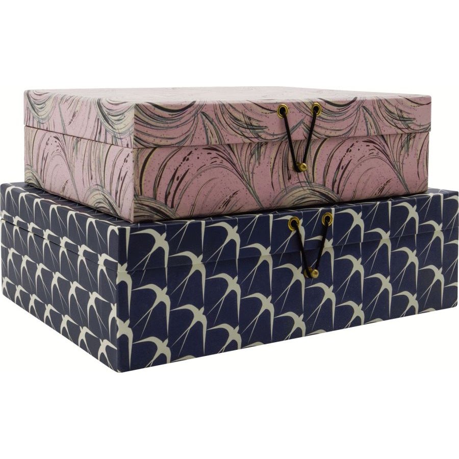 House Doctor Keep Opbevaringsbokse 2 stk, Lyser�d/M�rkebl�