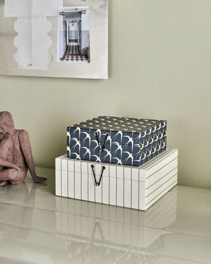 House Doctor Keep Opbevarings�ske 2 stk 25x25 cm, Sand/M�rkebl�