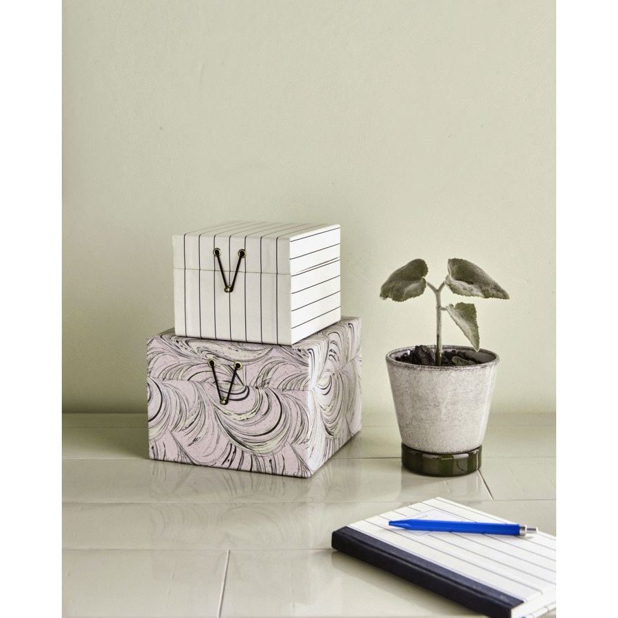 House Doctor Keep Opbevaringskasse 2 stk. 20x20 cm, Sand/Lyser�d