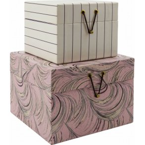 House Doctor Keep Opbevaringskasse 2 stk. 20x20 cm, Sand/Lyser�d