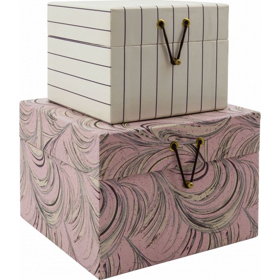 House Doctor Keep Opbevaringskasse 2 stk. 20x20 cm, Sand/Lyser�d