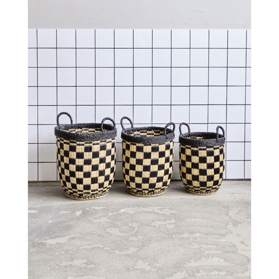 House Doctor Kurv 3 stk, Sort/S�gr�s