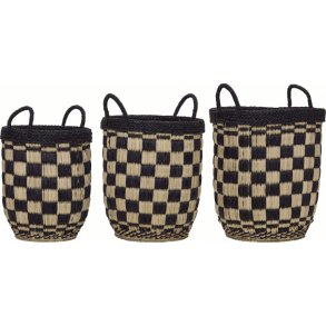 House Doctor Kurv 3 stk, Sort/S�gr�s