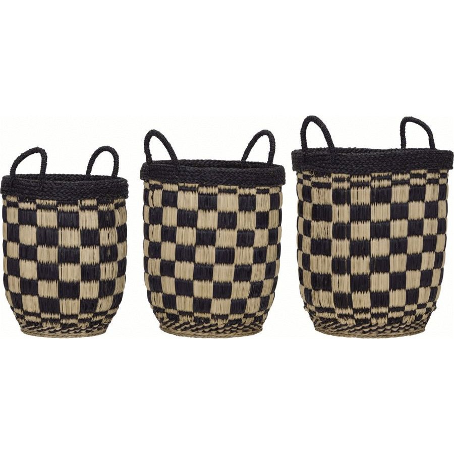 House Doctor Kurv 3 stk, Sort/S�gr�s