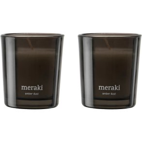 Meraki Duftkerze 2er Set �6/H7 cm, Amber Dust