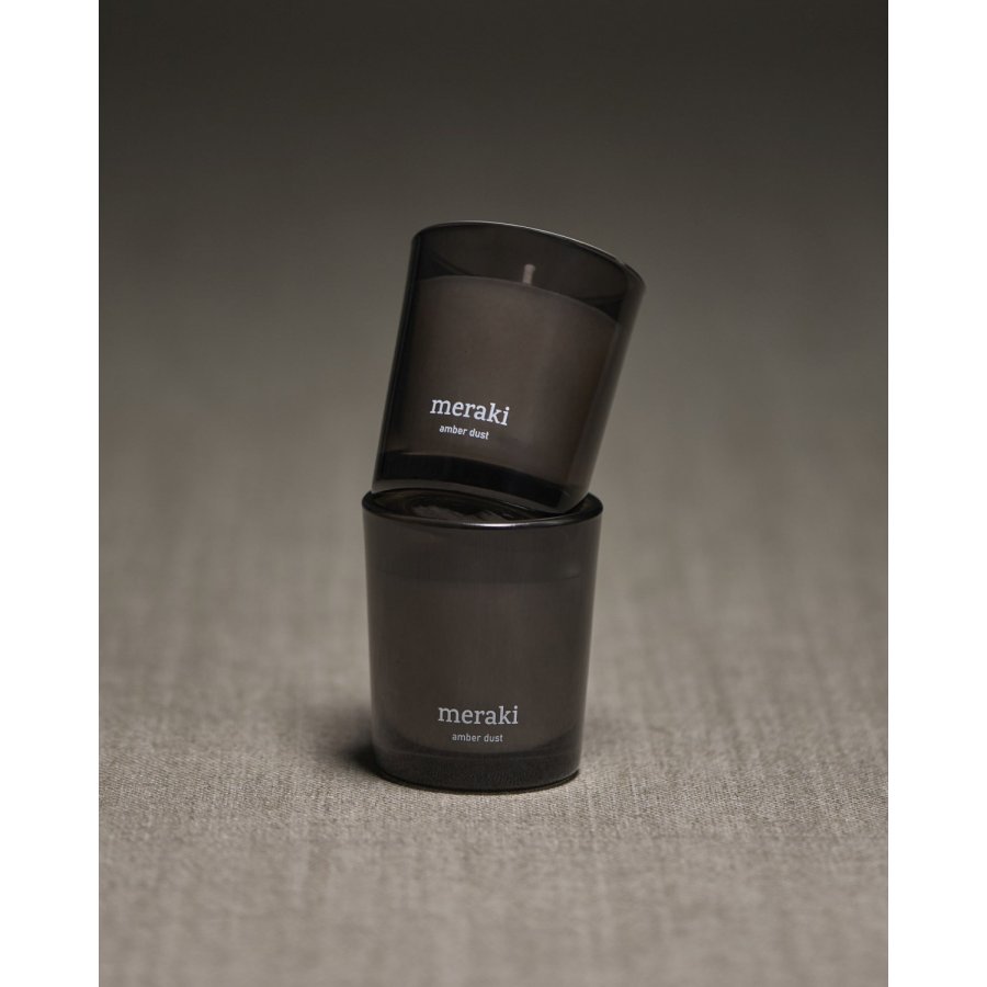 Meraki Duftkerze 2er Set �6/H7 cm, Amber Dust