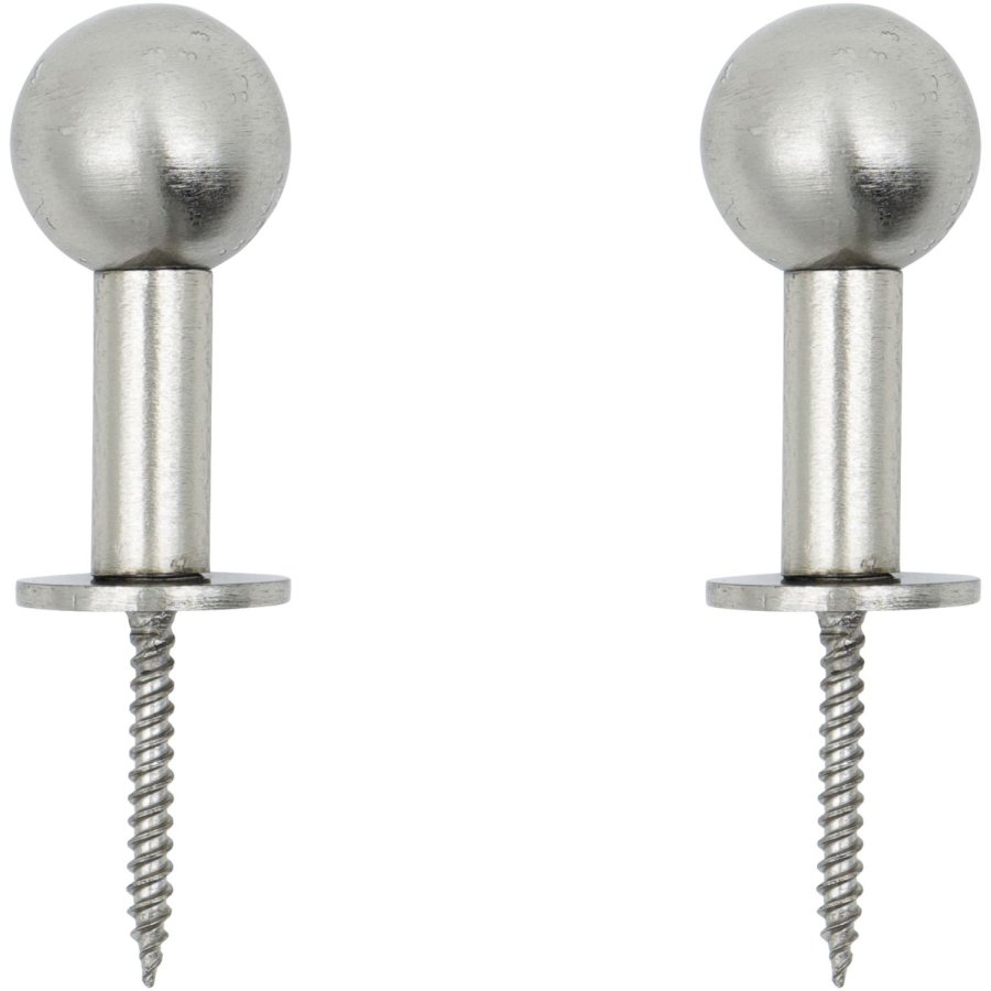House Doctor Ball Kleiderhaken 2er Set �2 cm, Silberfarbenes Finish