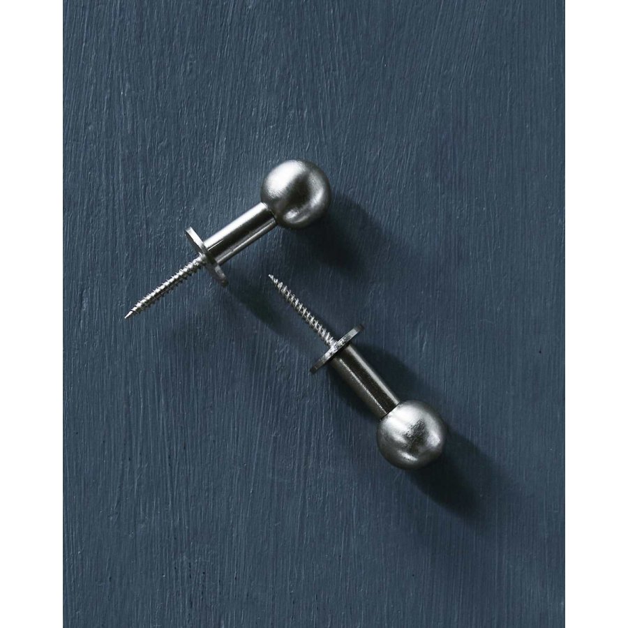 House Doctor Ball Kleiderhaken 2er Set �2 cm, Silberfarbenes Finish