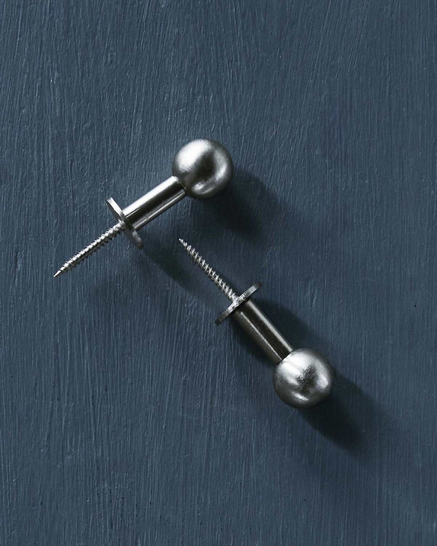 House Doctor Ball Kleiderhaken 2er Set �2 cm, Silberfarbenes Finish
