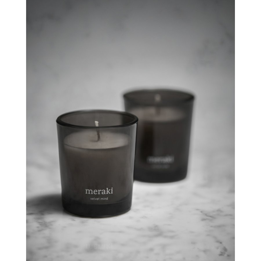 Meraki Duftkerze 2er Set �6/H7 cm, Velvet Mind