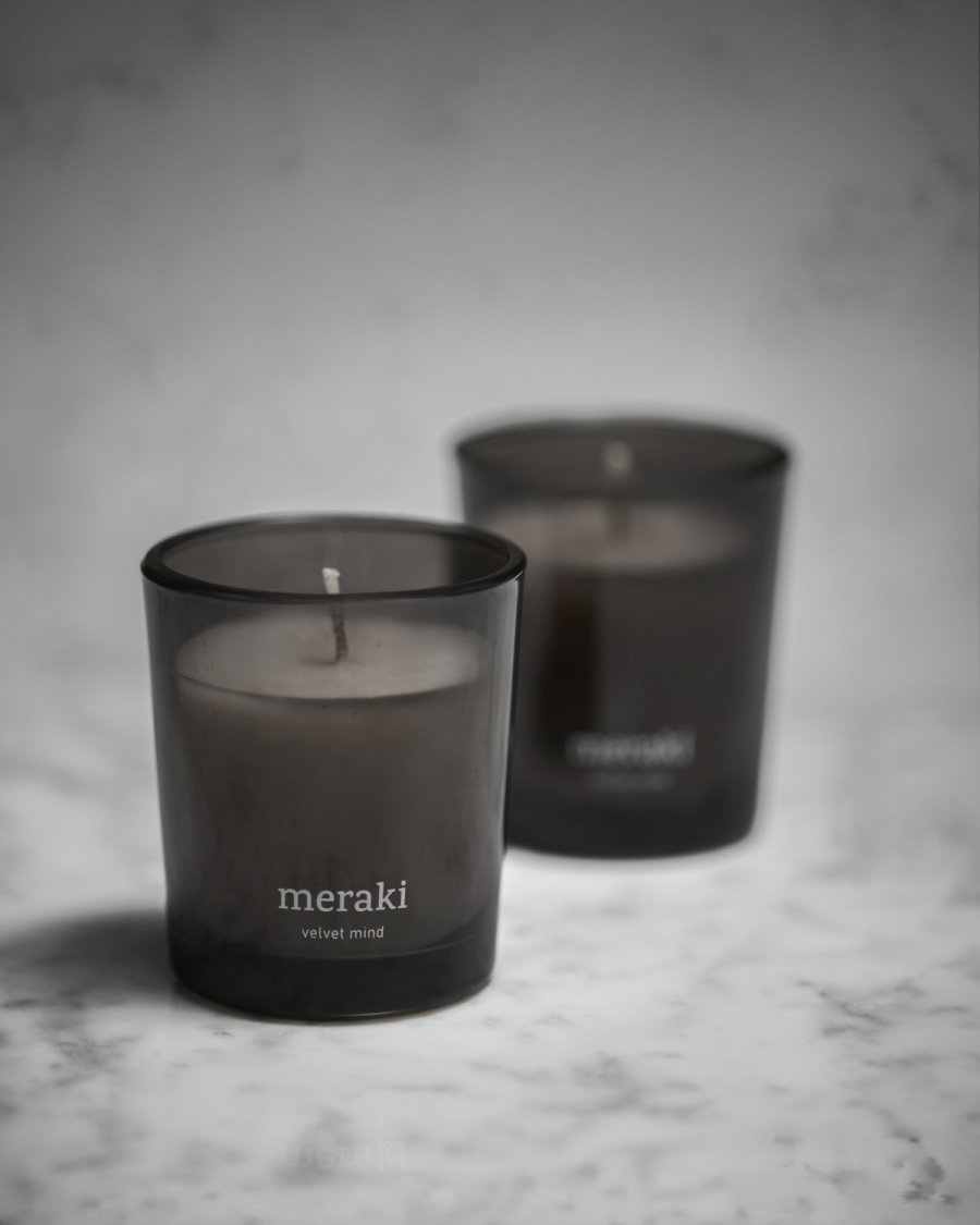 Meraki Duftkerze 2er Set �6/H7 cm, Velvet Mind