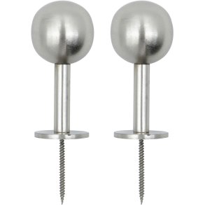 House Doctor Ball Kleiderhaken 2er Set �4 cm, Silberfarbenes Finish