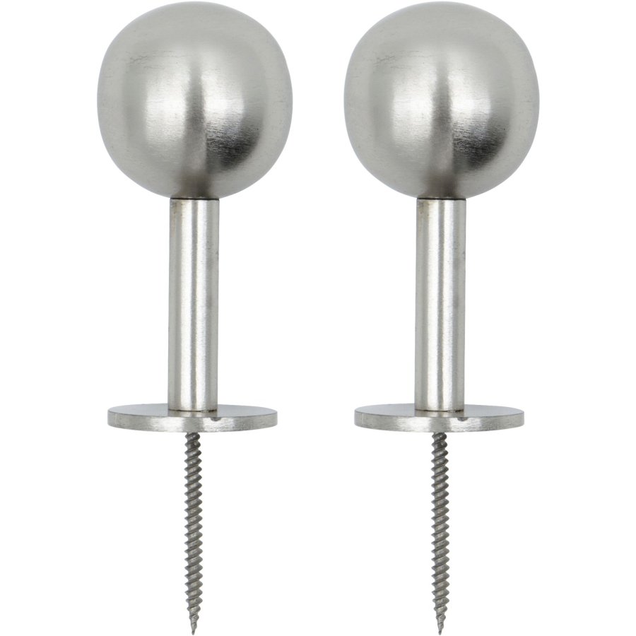 House Doctor Ball Kleiderhaken 2er Set �4 cm, Silberfarbenes Finish