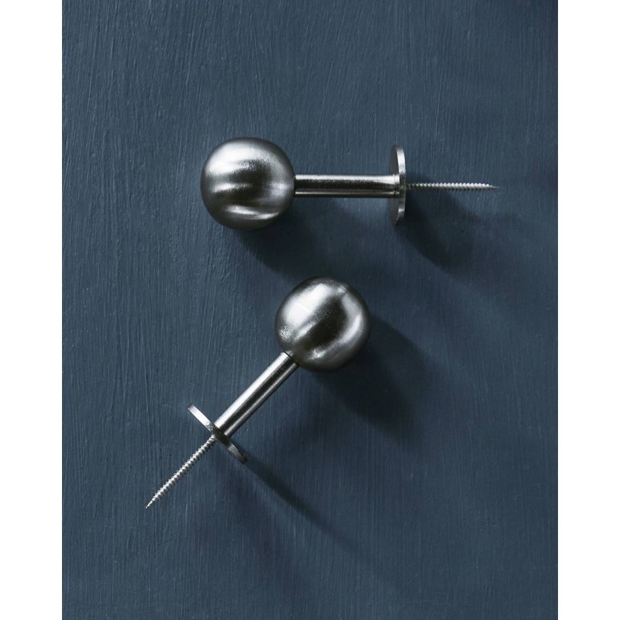 House Doctor Ball Kleiderhaken 2er Set �4 cm, Silberfarbenes Finish