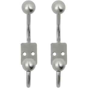 House Doctor Ball Kleiderhaken 2er Set 13 cm, Silberfarbenes Finish