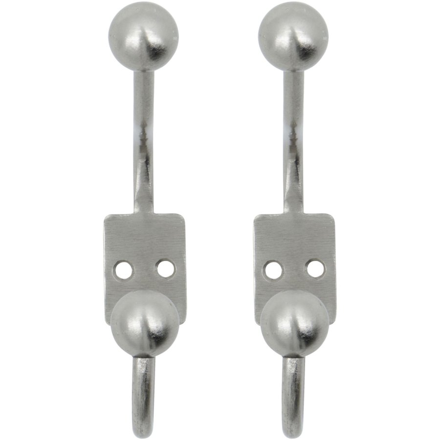 House Doctor Ball Kleiderhaken 2er Set 13 cm, Silberfarbenes Finish