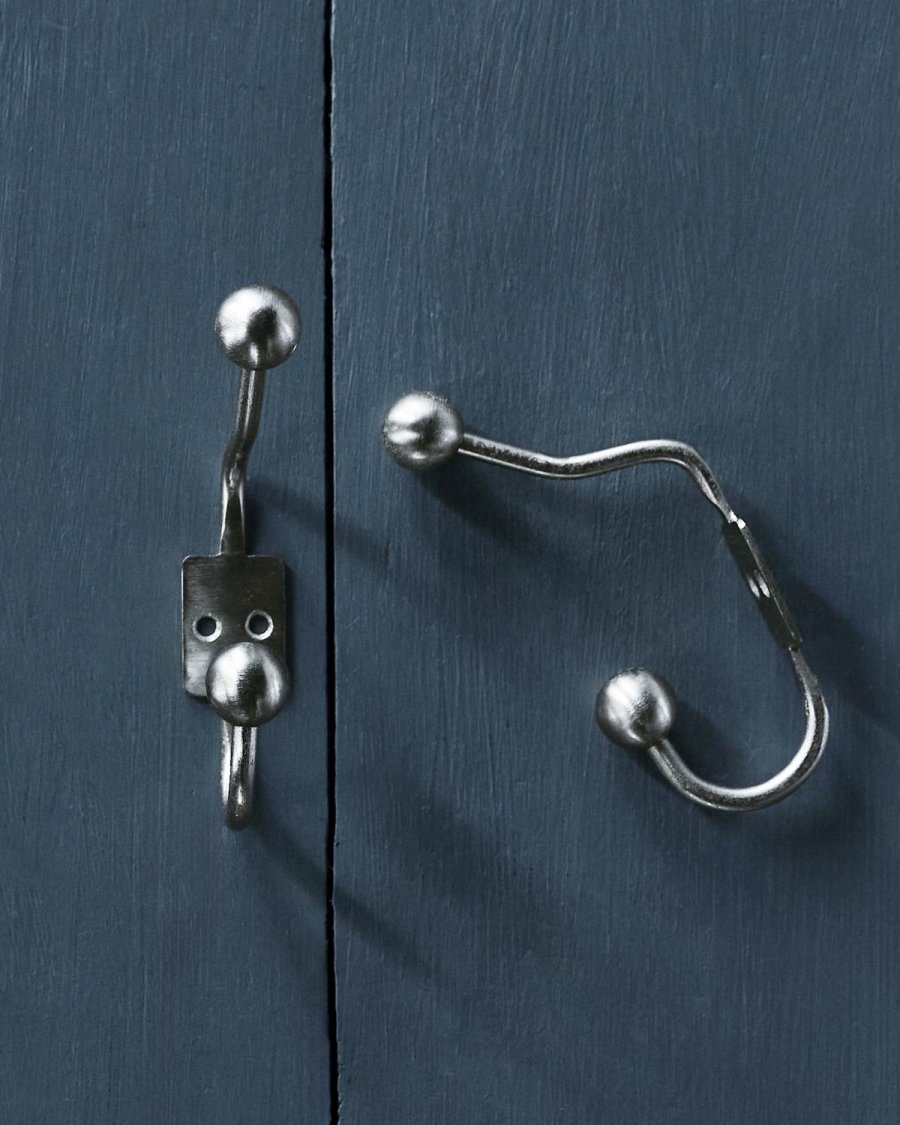 House Doctor Ball Kleiderhaken 2er Set 13 cm, Silberfarbenes Finish