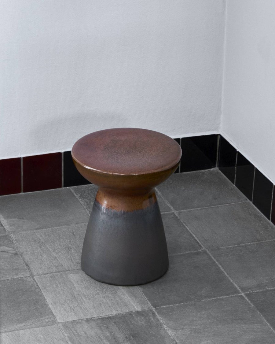 House Doctor Pablo Beistelltisch H43 cm, Kupfer/Dunkelgrau