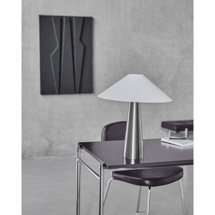 House Doctor Soffi Bordlampe H48 cm, B�rstet S�lvfinish/Off-white