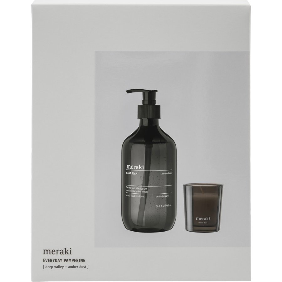 Meraki Geschenkbox mit Handseife und Duftkerze, Deep Valley/Amber Dust