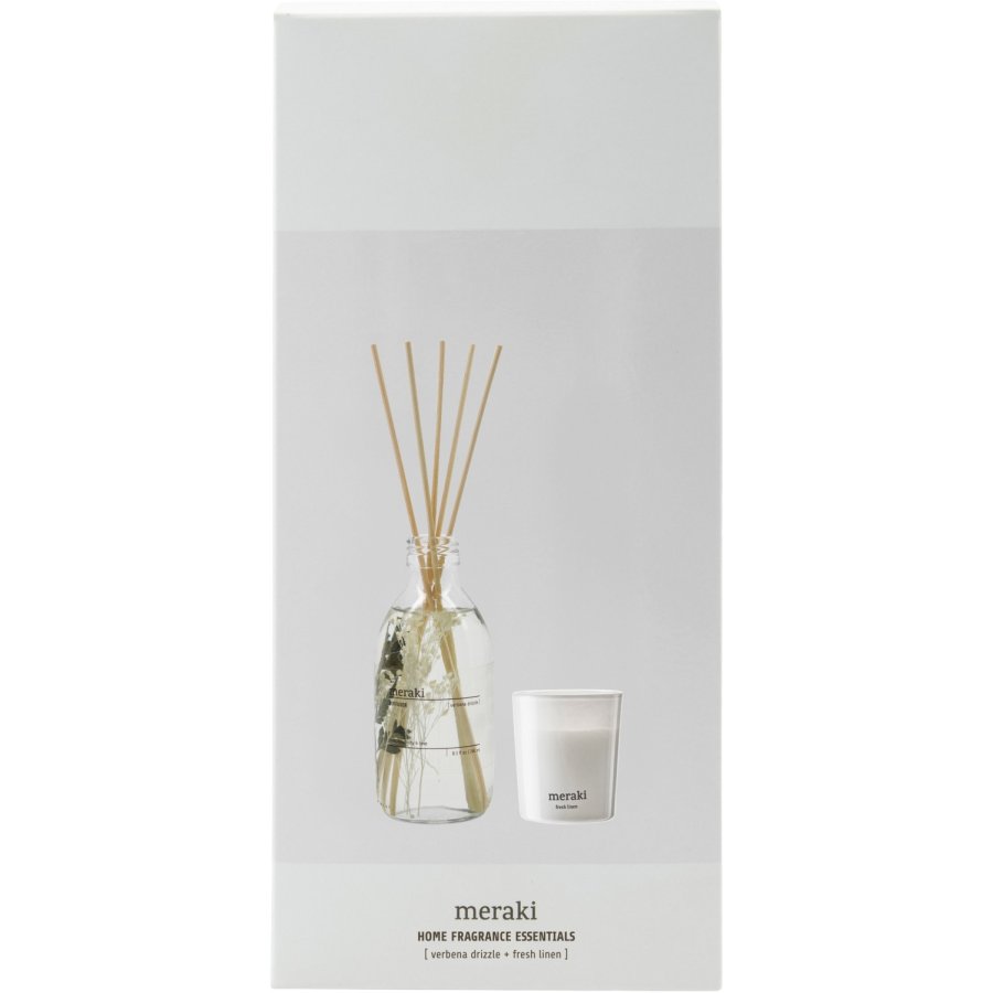Meraki Gave�ske m. Duftpinde og Duftlys, Verbena Drizzle/Fresh Linen