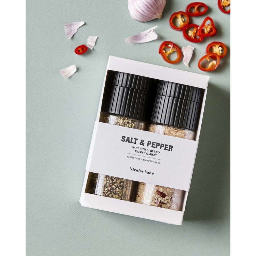 Nicolas Vah&eacute; Geschenkbox mit Salz und Pfeffer, Salt Chilli/Pepper & Garlic