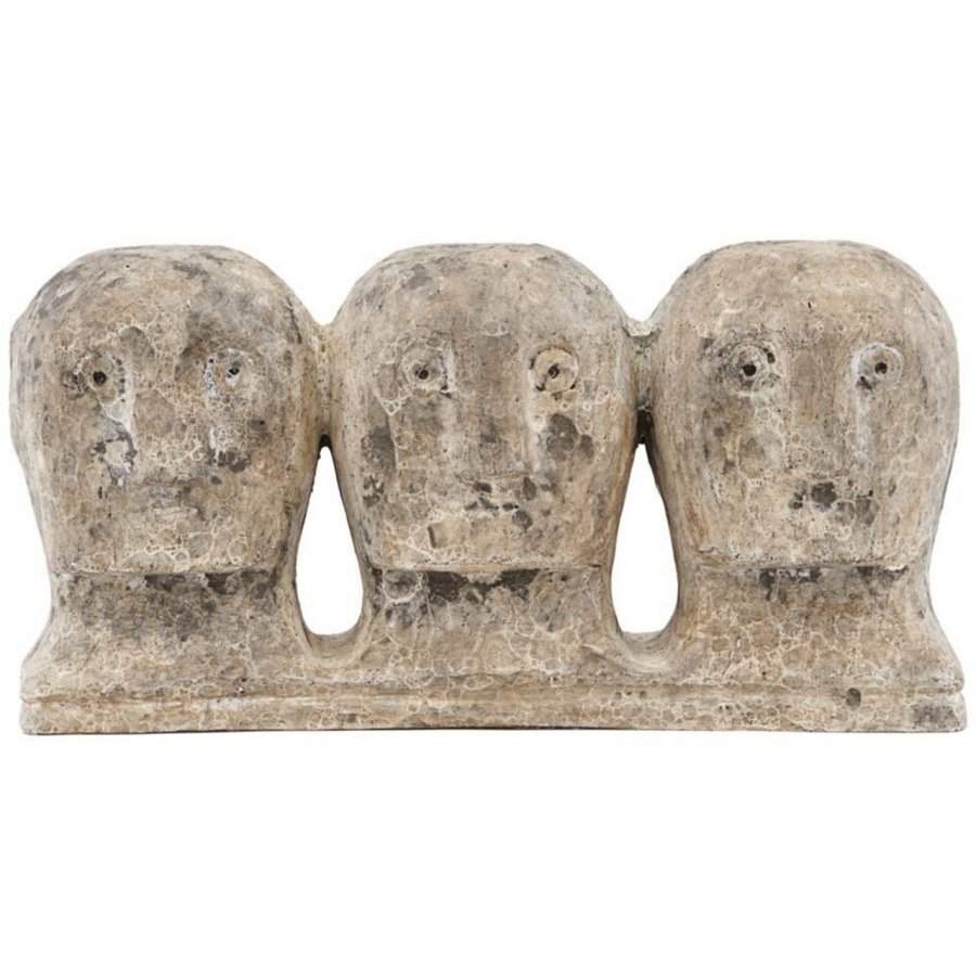 House Doctor Ancient Head Kunstvrk 28 cm, Gr/Brun