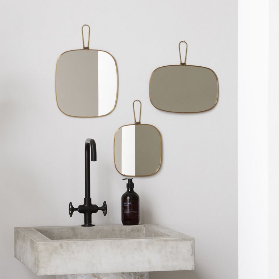 Meraki Spejl m. Ramme 26x28 cm, Antik Messing