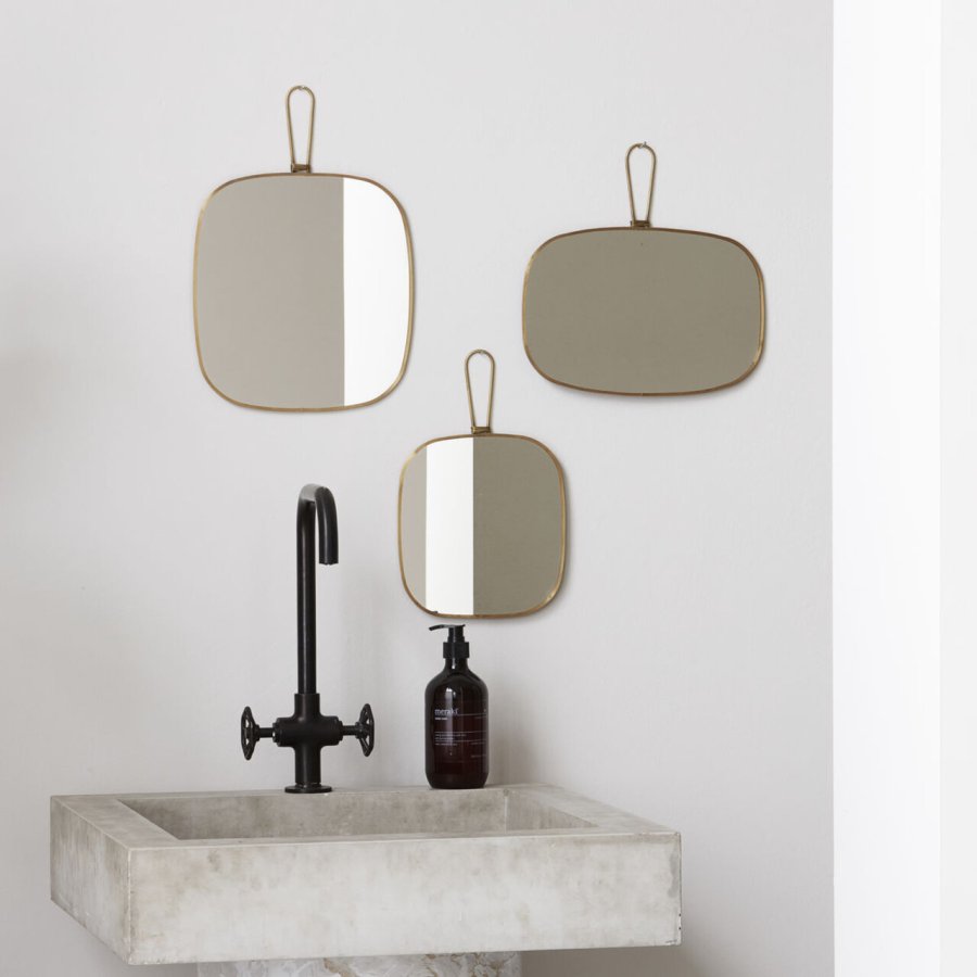 Meraki Spejl m. Ramme 26x28 cm, Antik Messing