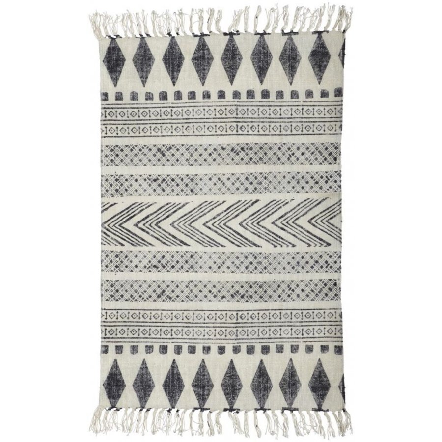 House Doctor Block Teppich 60x90 cm, Grau/Schwarz